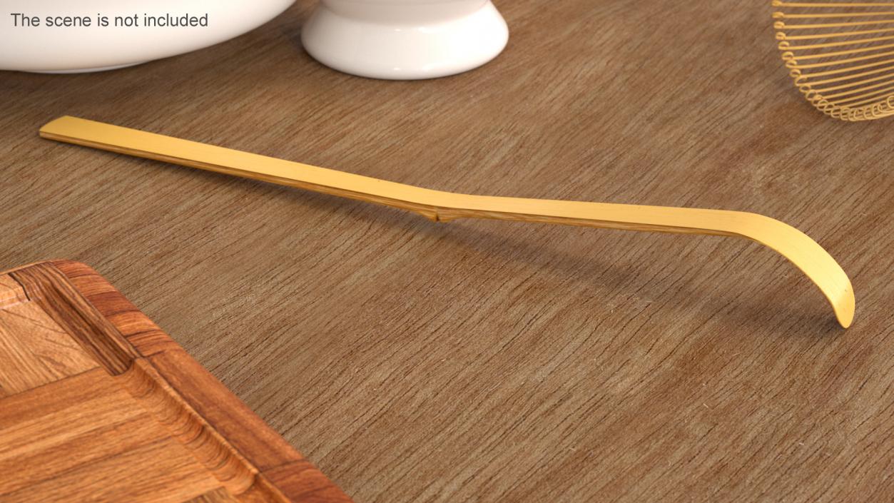 3D Matcha Tea Bamboo Spoon model