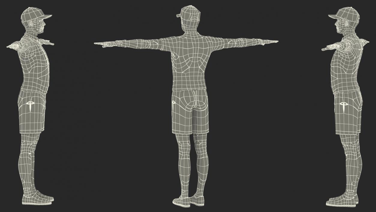 Elderly Man Sport Wear T Pose 3D model