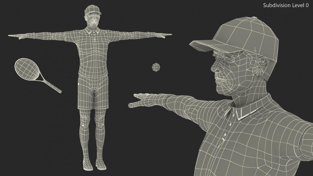 Elderly Man Sport Wear T Pose 3D model