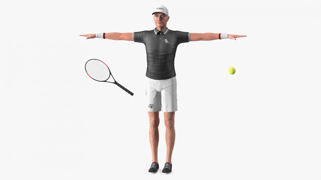 Elderly Man Sport Wear T Pose 3D model