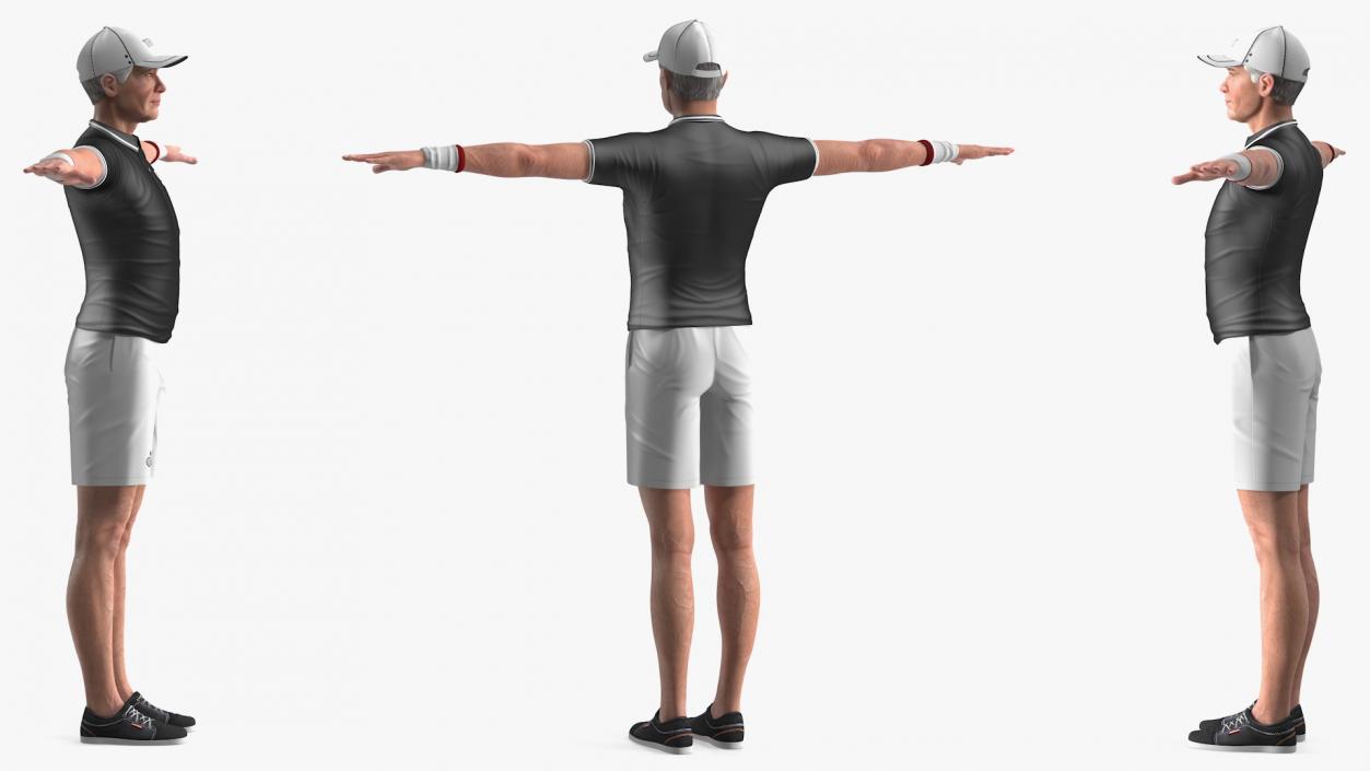 Elderly Man Sport Wear T Pose 3D model