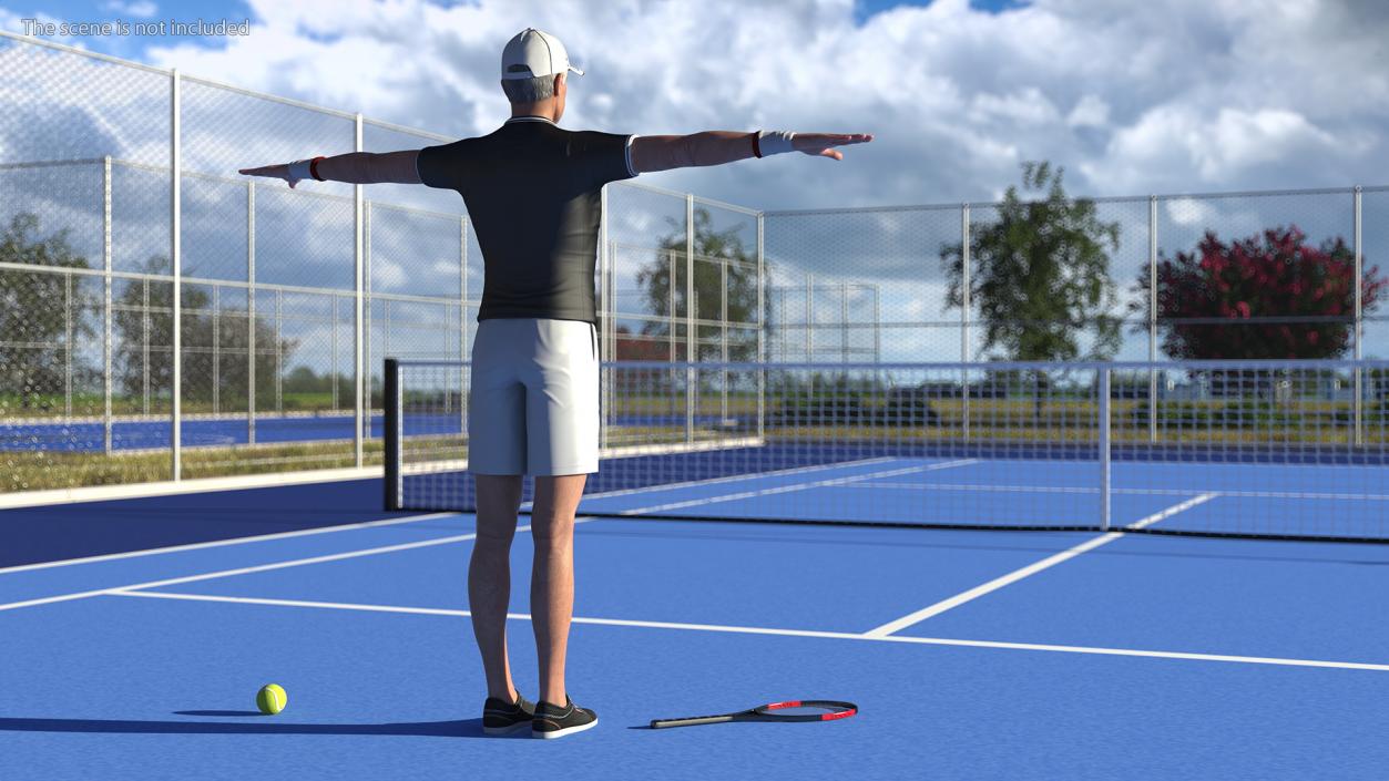 Elderly Man Sport Wear T Pose 3D model