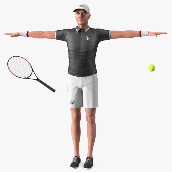 Elderly Man Sport Wear T Pose 3D model