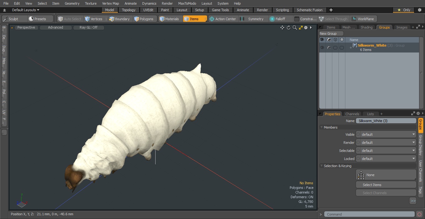 Silkworm White 3D model