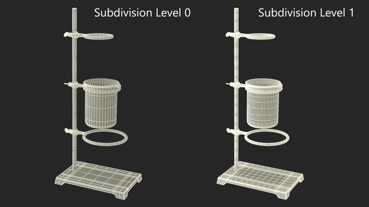 3D Ring Stand with Beaker 250ml model