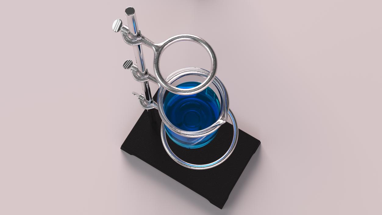 3D Ring Stand with Beaker 250ml model