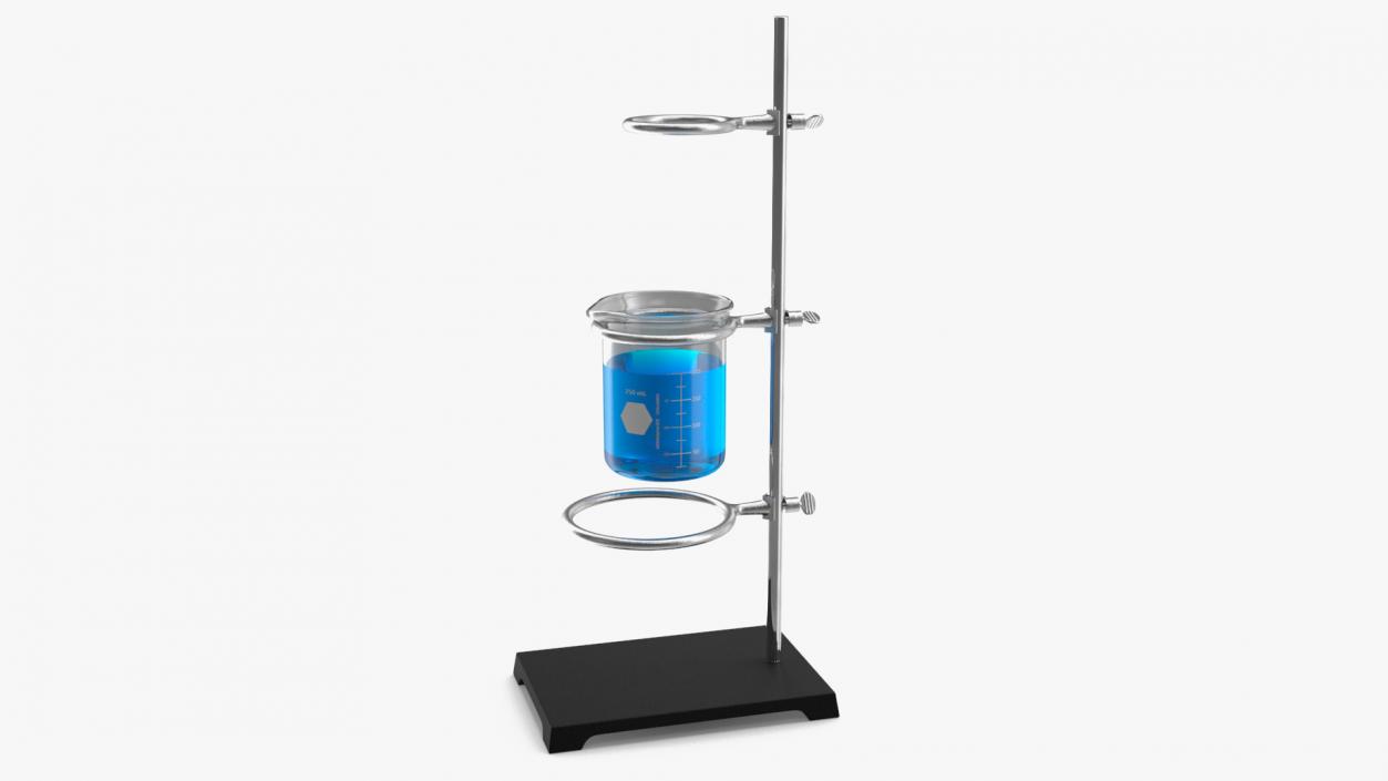 3D Ring Stand with Beaker 250ml model