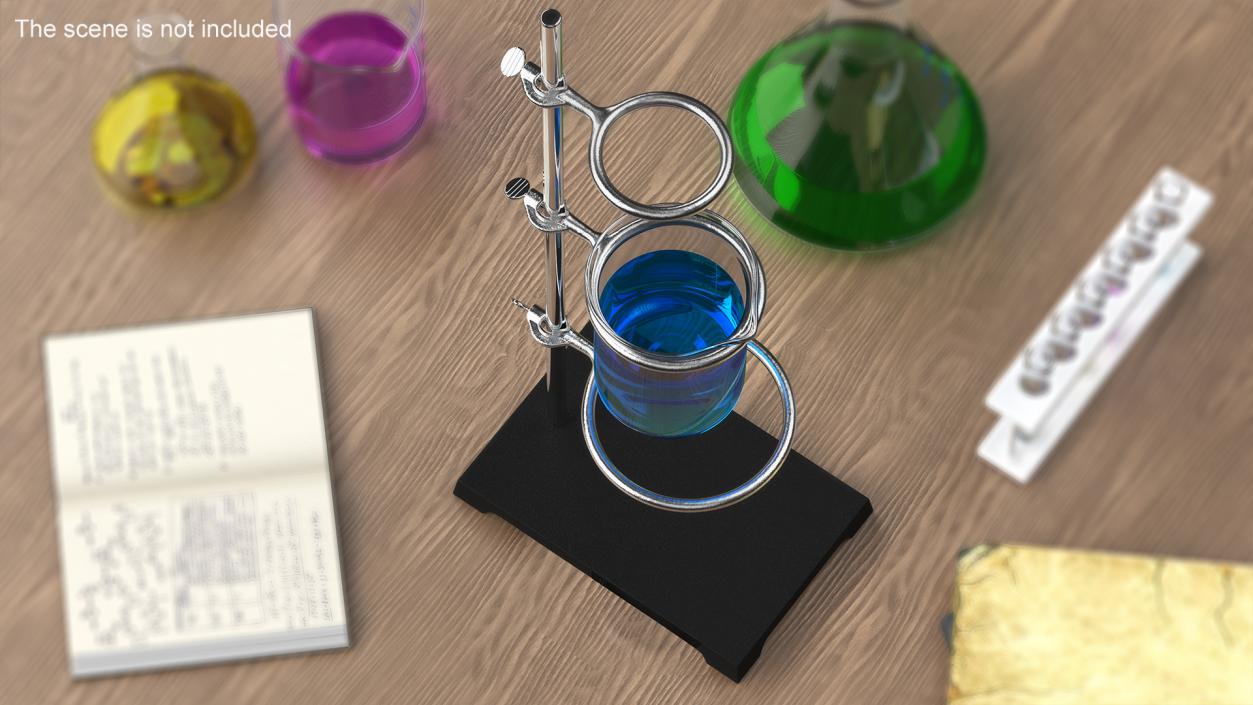 3D Ring Stand with Beaker 250ml model