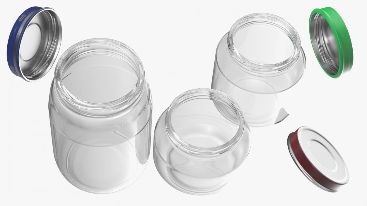 Baby Food Jars Empty Set 3D model