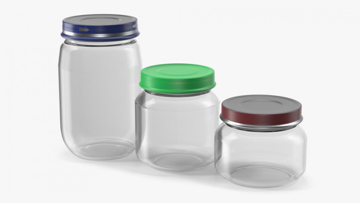 Baby Food Jars Empty Set 3D model