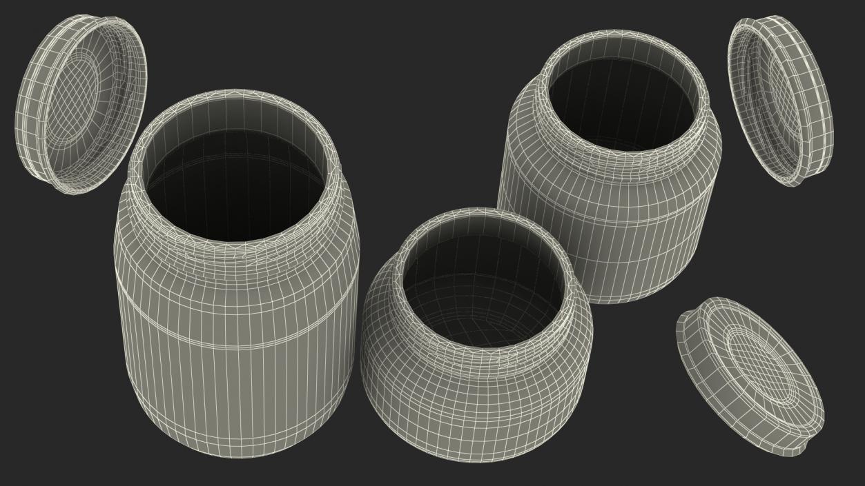 Baby Food Jars Empty Set 3D model