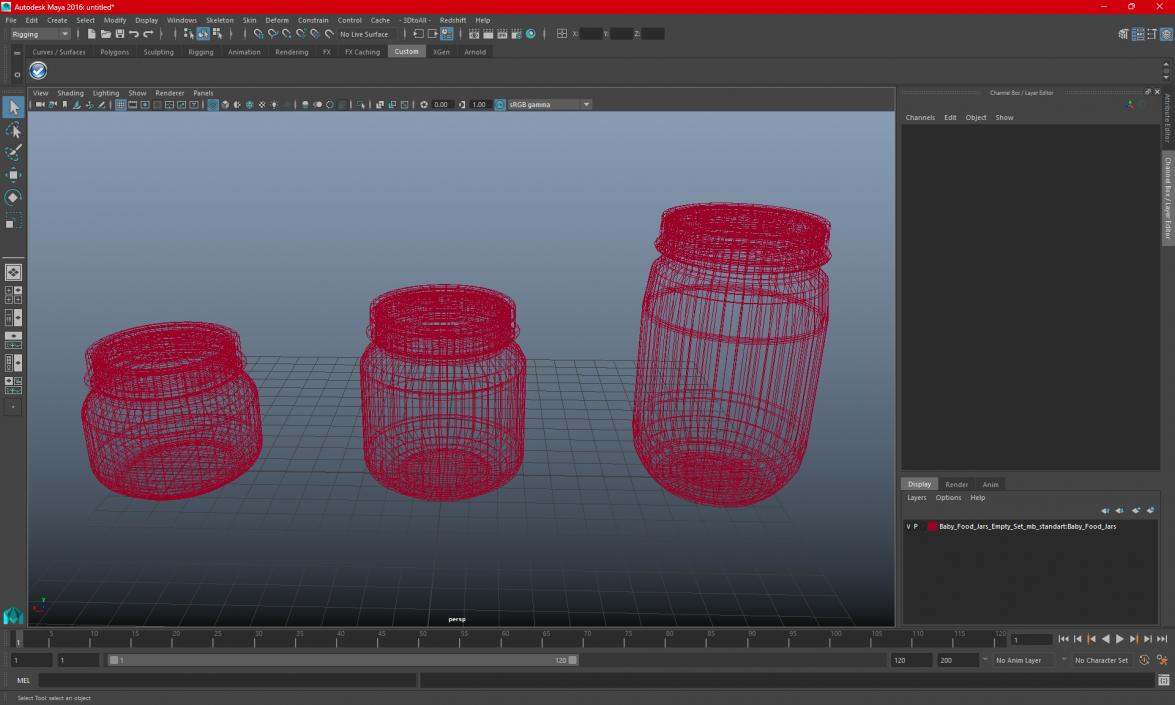 Baby Food Jars Empty Set 3D model