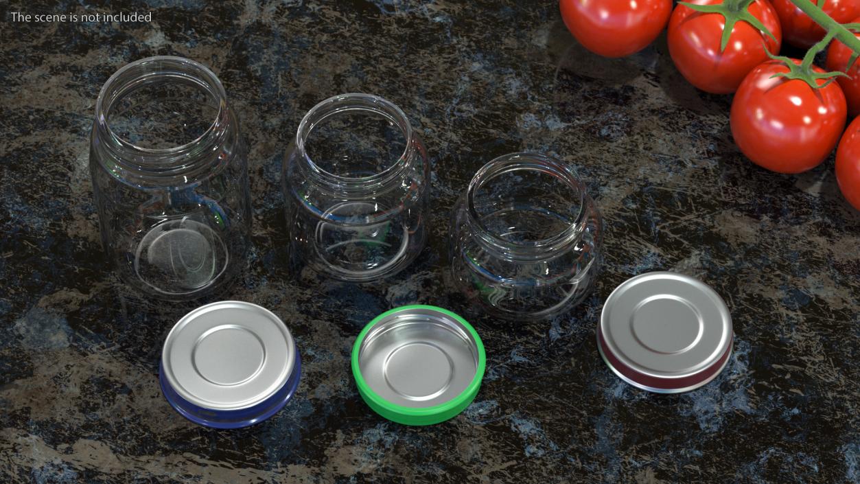 Baby Food Jars Empty Set 3D model