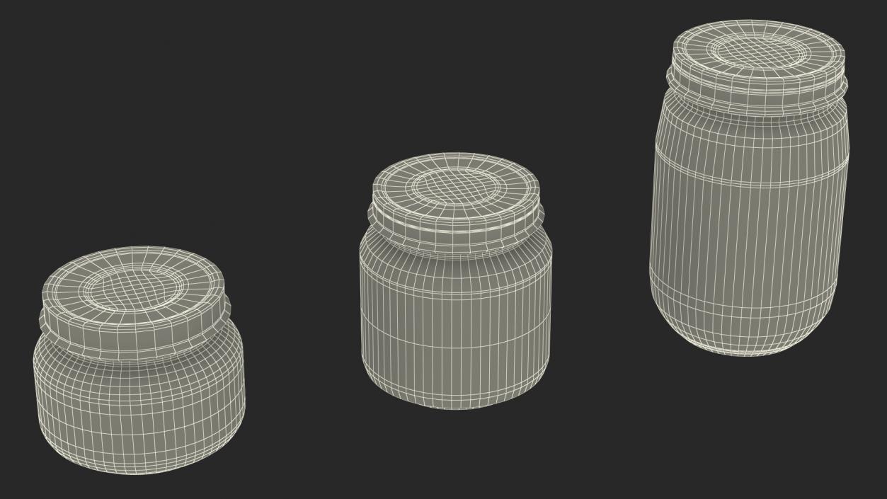 Baby Food Jars Empty Set 3D model