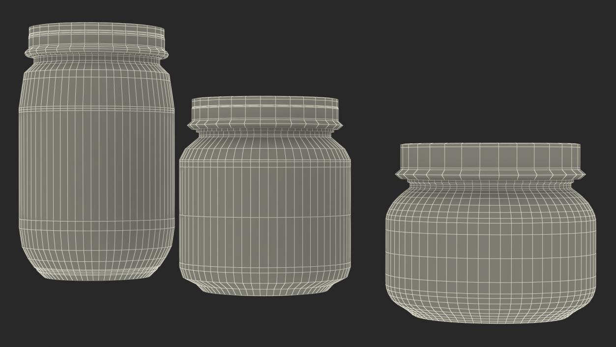 Baby Food Jars Empty Set 3D model