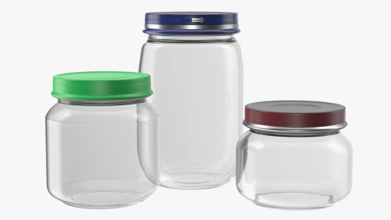 Baby Food Jars Empty Set 3D model