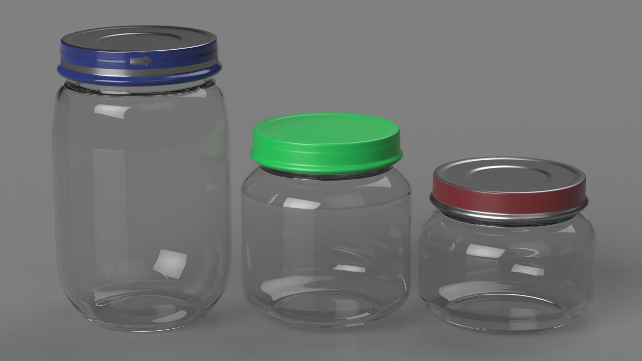 Baby Food Jars Empty Set 3D model