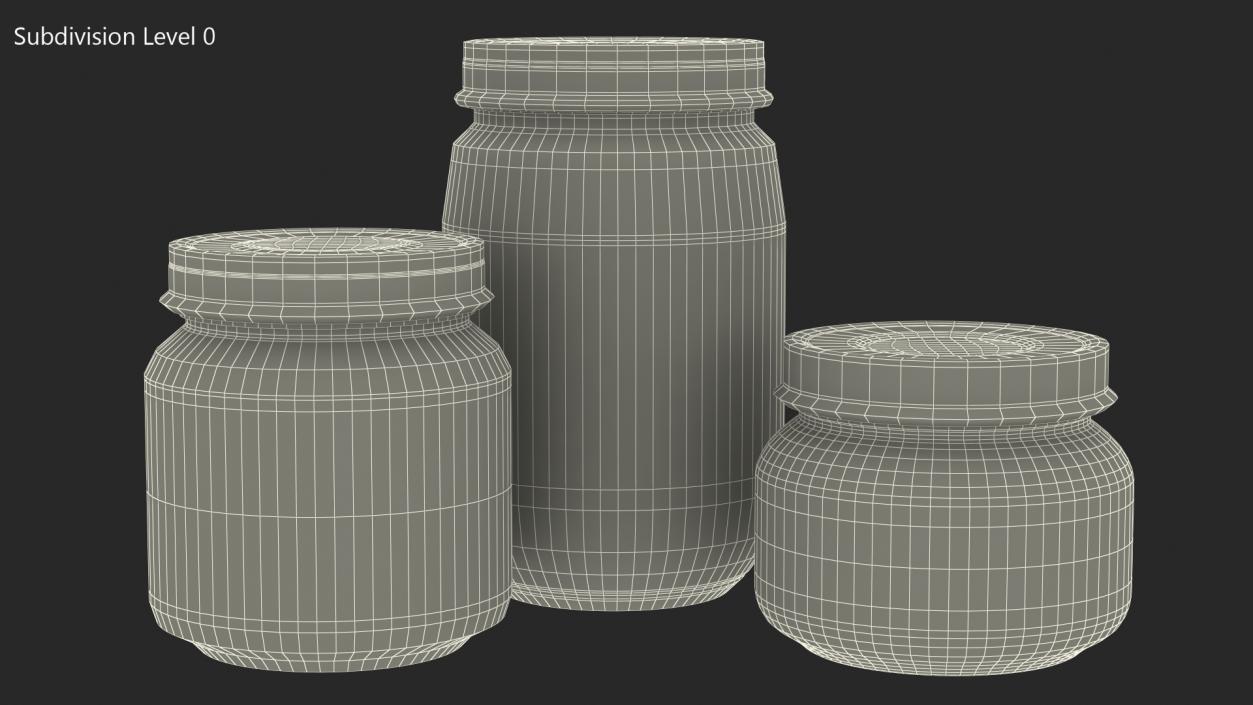 Baby Food Jars Empty Set 3D model