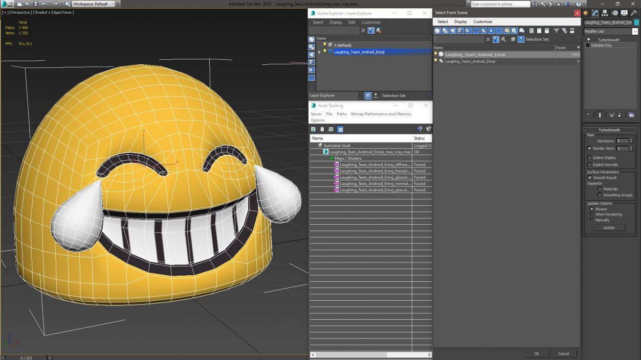 3D Laughing Tears Android Emoji model