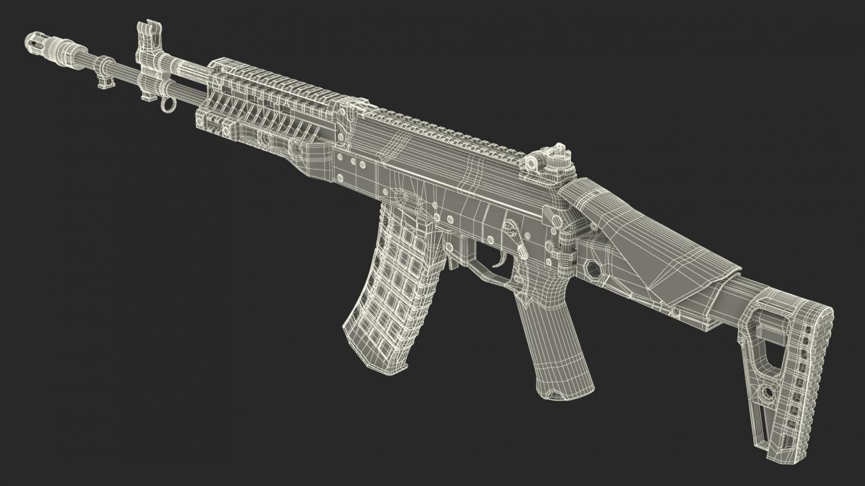 3D Old Assault Rifle AK-12 model