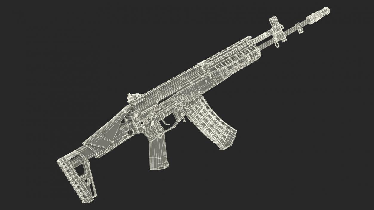 3D Old Assault Rifle AK-12 model