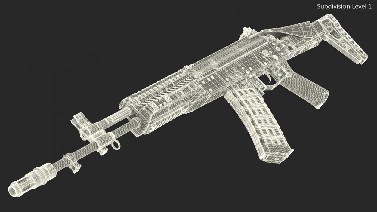 3D Old Assault Rifle AK-12 model