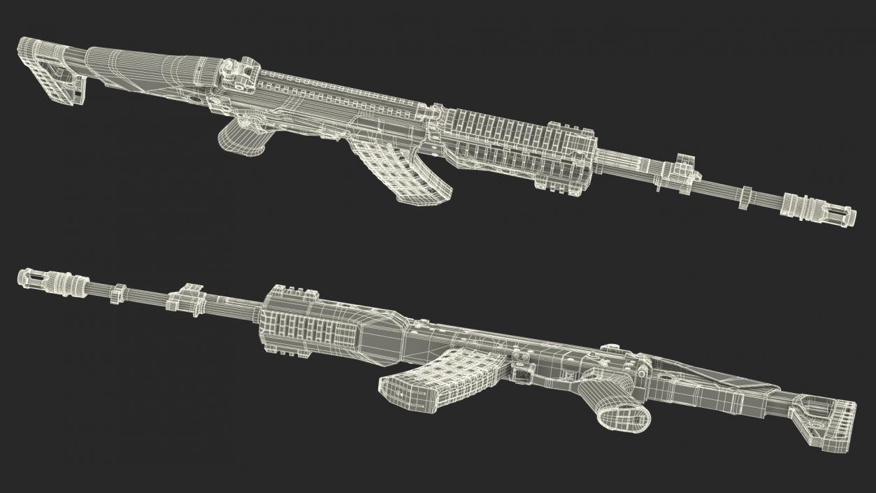 3D Old Assault Rifle AK-12 model