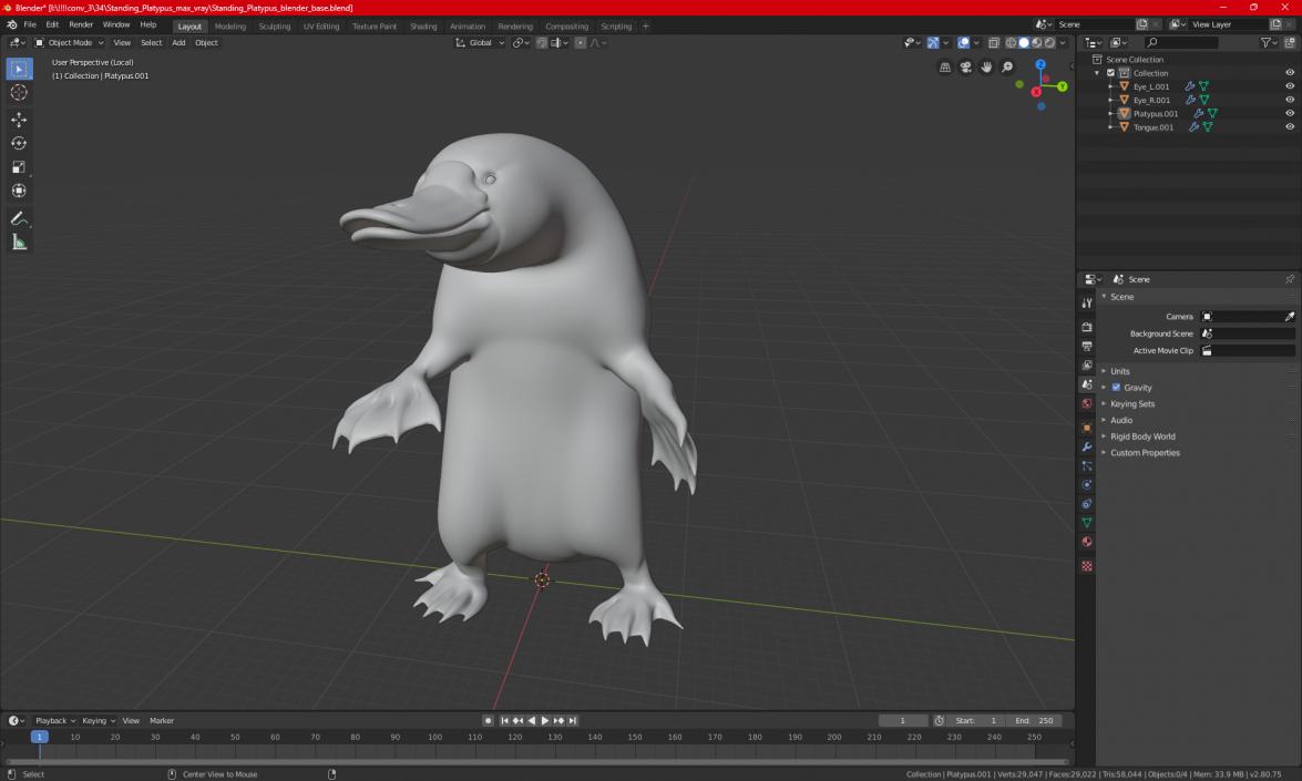 Standing Platypus 3D