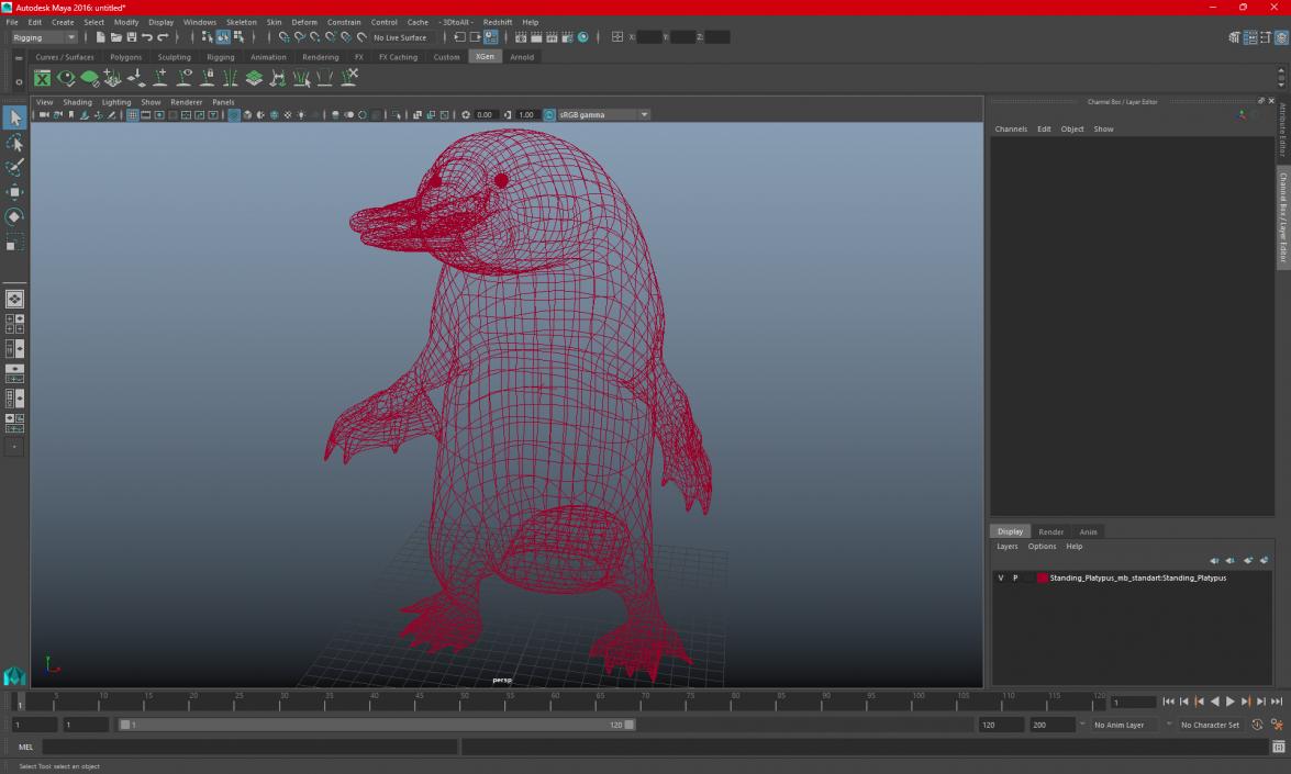 Standing Platypus 3D