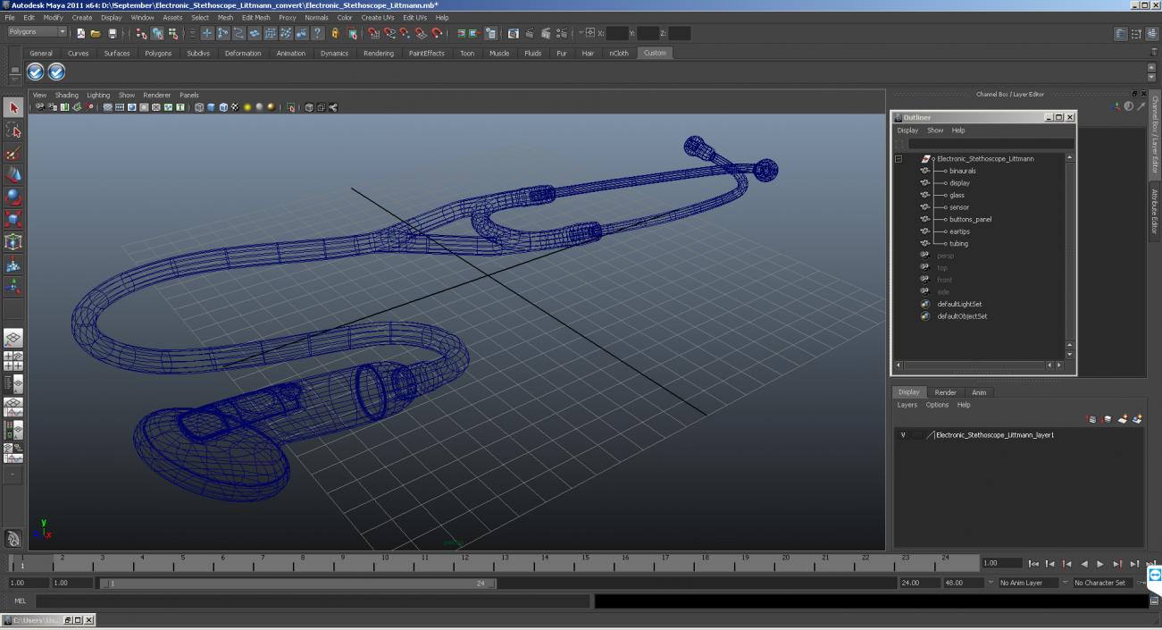 Clinical Electronic Stethoscope Generic 3D model