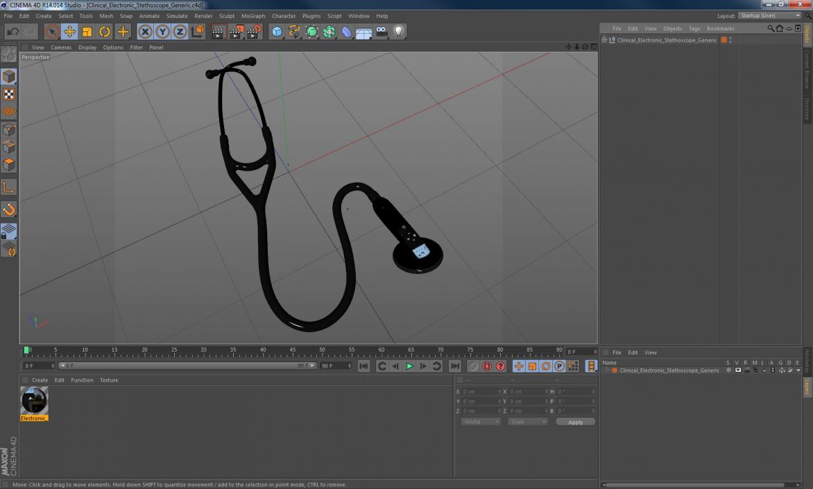 Clinical Electronic Stethoscope Generic 3D model