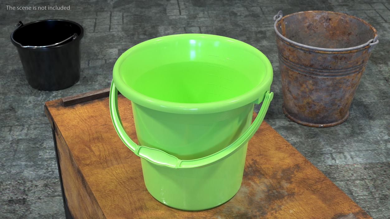 3D Plastic Bathroom Bucket model