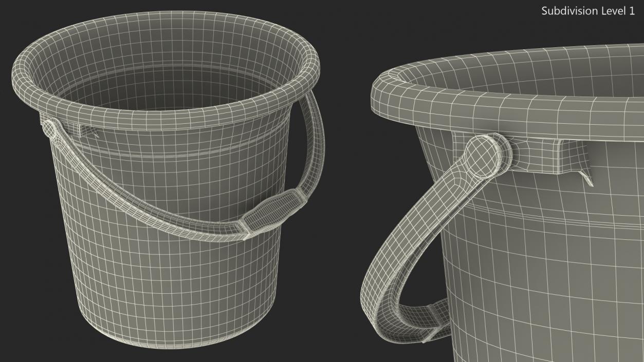 3D Plastic Bathroom Bucket model