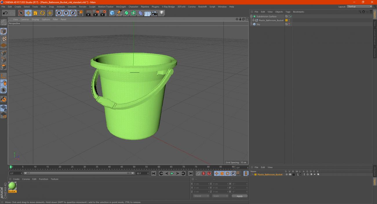 3D Plastic Bathroom Bucket model