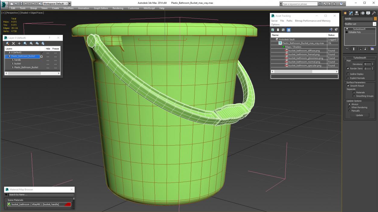 3D Plastic Bathroom Bucket model