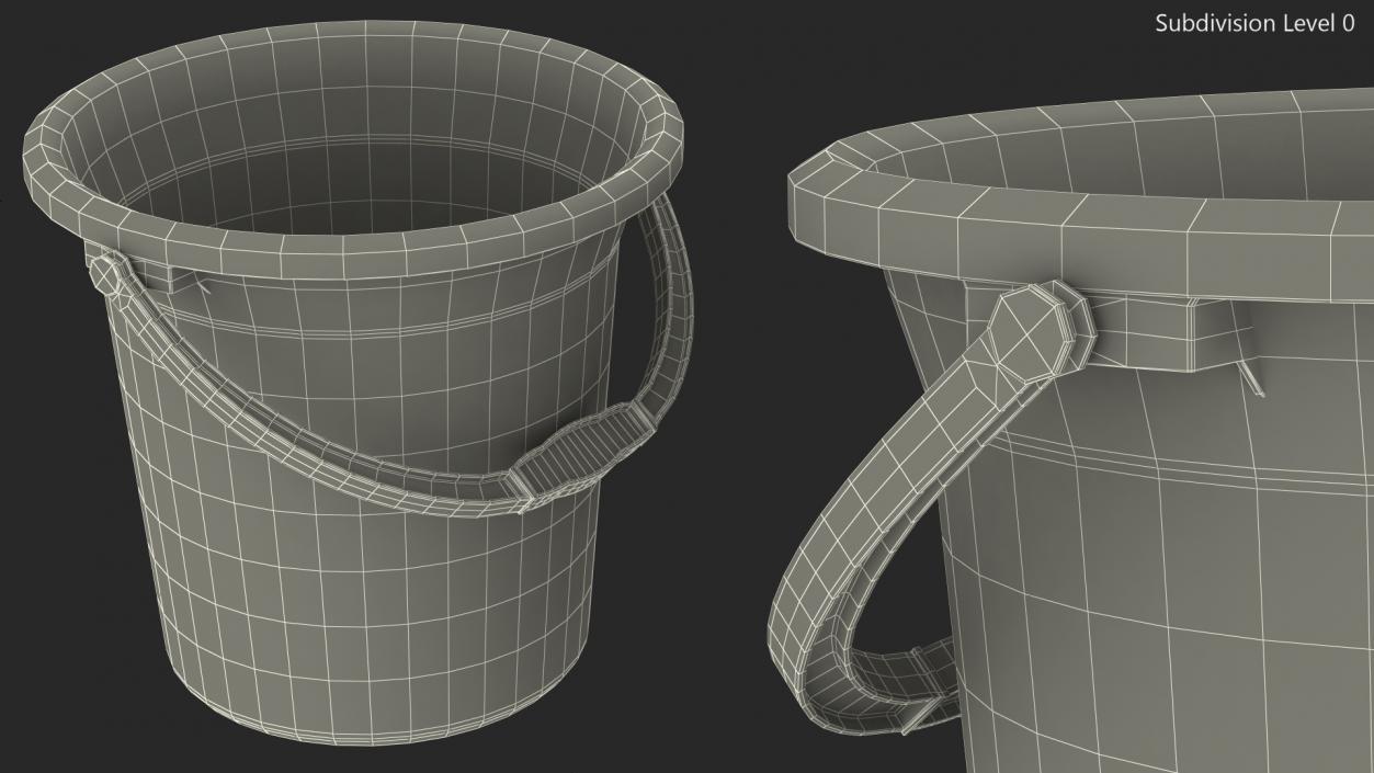 3D Plastic Bathroom Bucket model