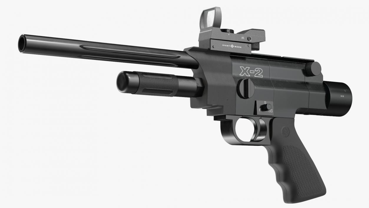 Tranquilizer Dart Gun X-2 Satin Black Trim 3D