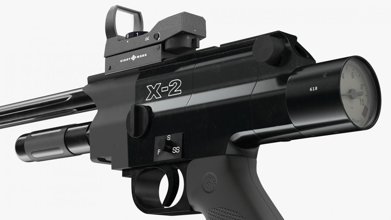 Tranquilizer Dart Gun X-2 Satin Black Trim 3D