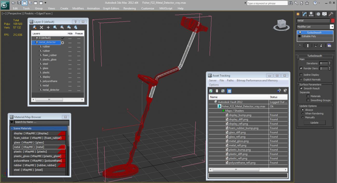 3D model Fisher F22 Metal Detector