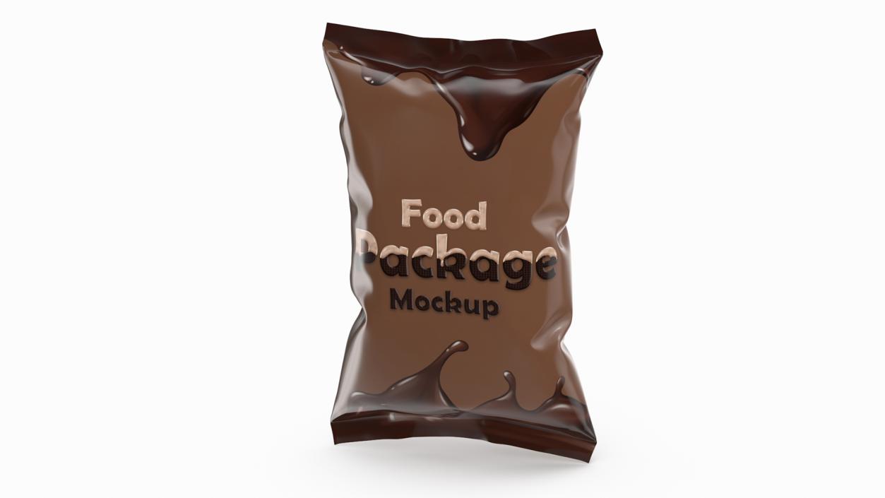 3D model Mockup Food Package Brown