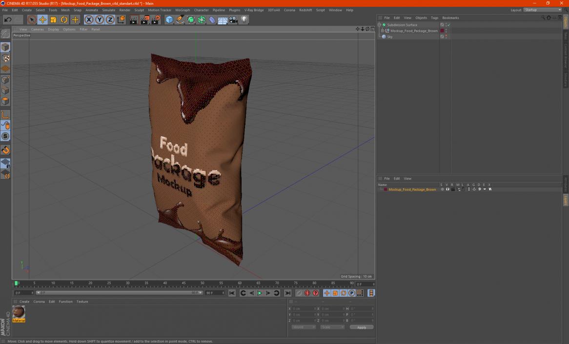 3D model Mockup Food Package Brown