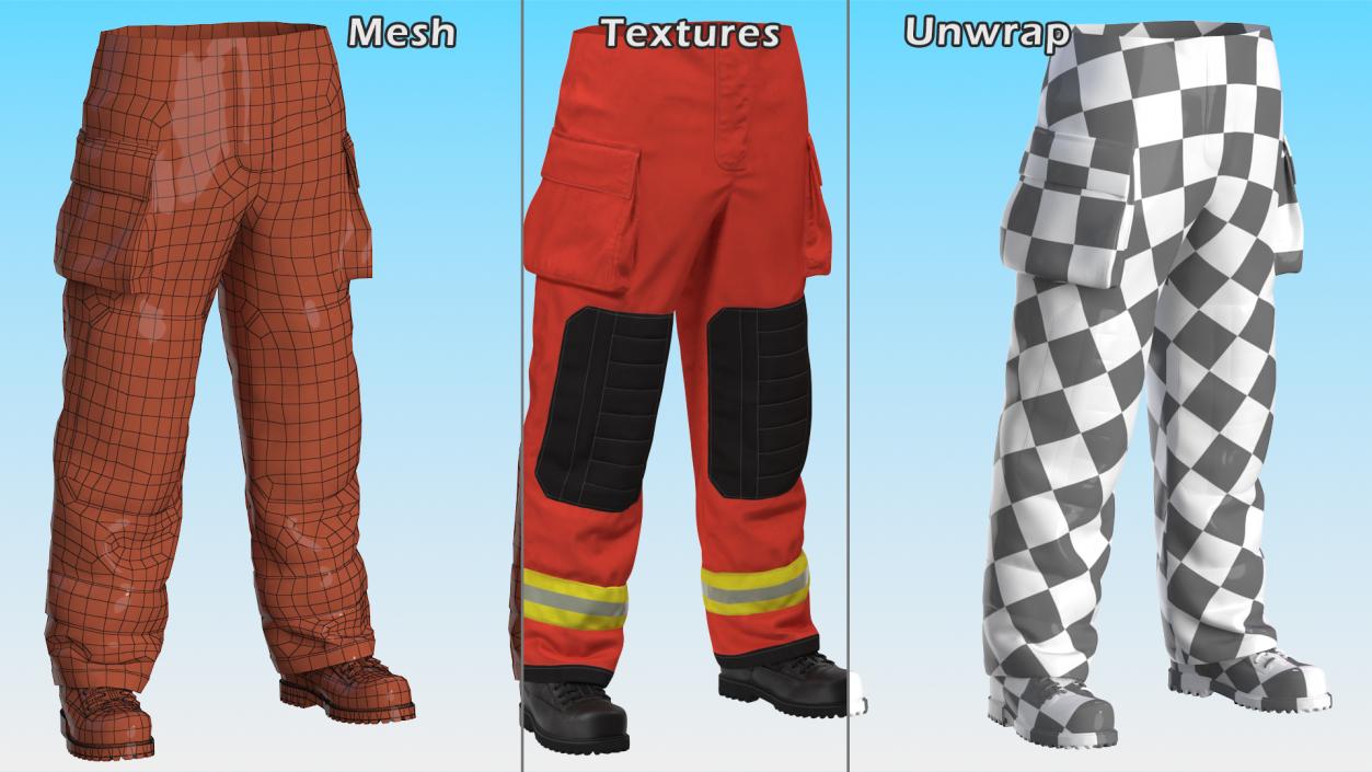 3D Firefighting Pants model