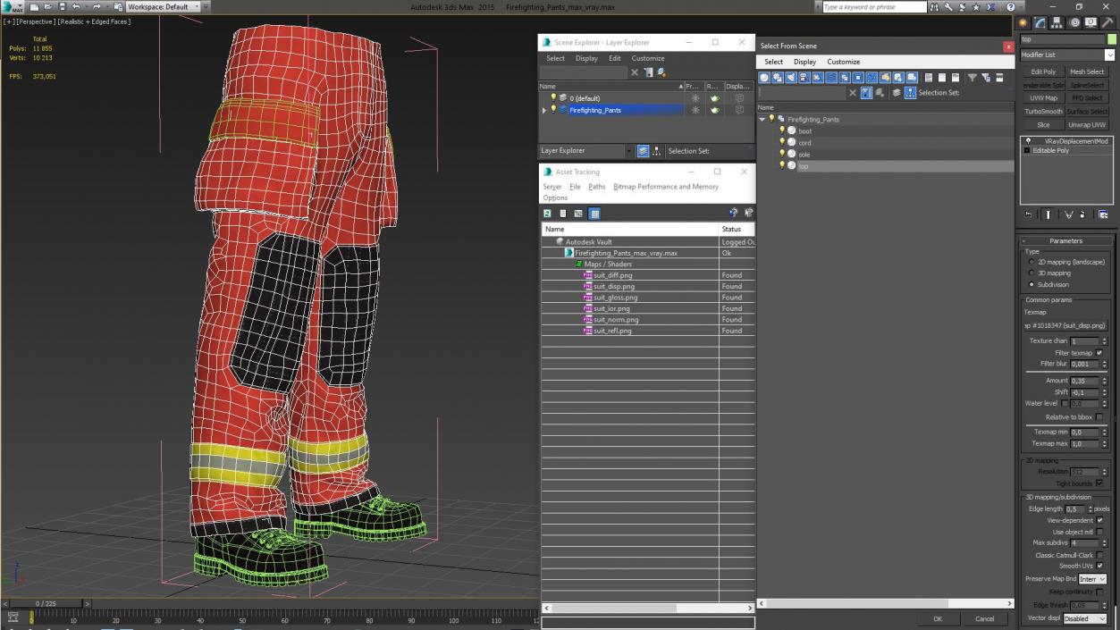 3D Firefighting Pants model