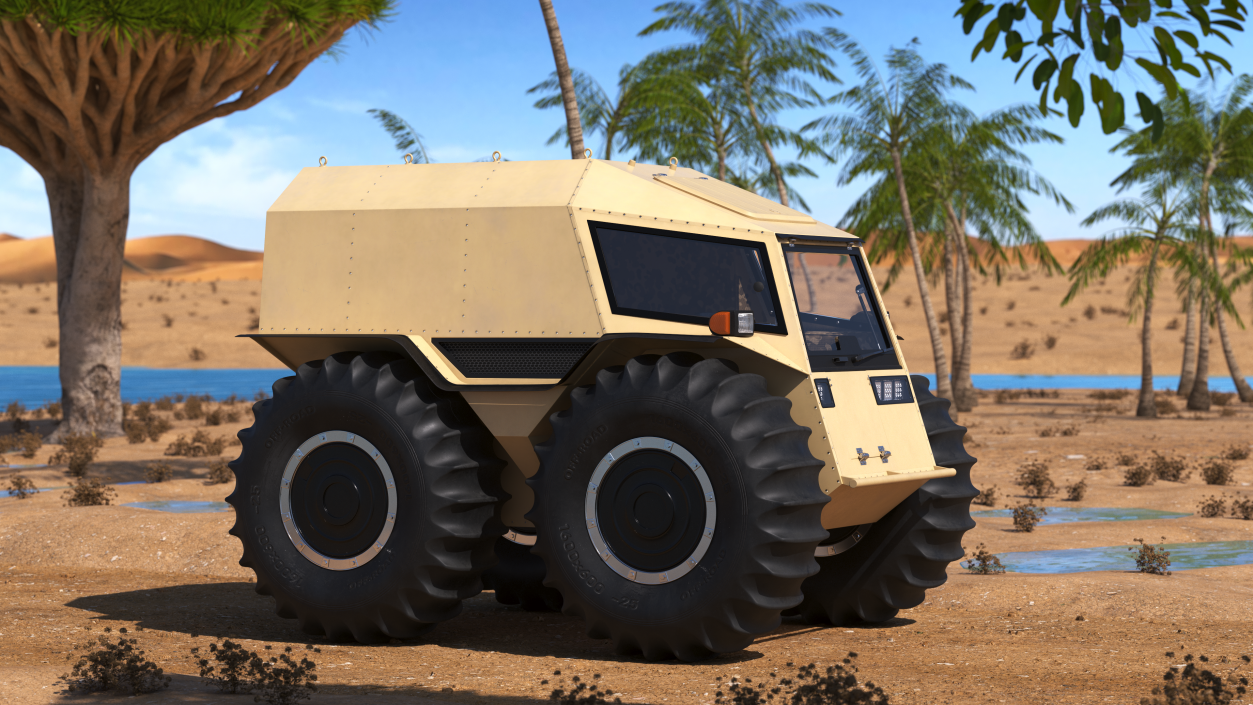 3D model Amphibious ATV Simple Interior