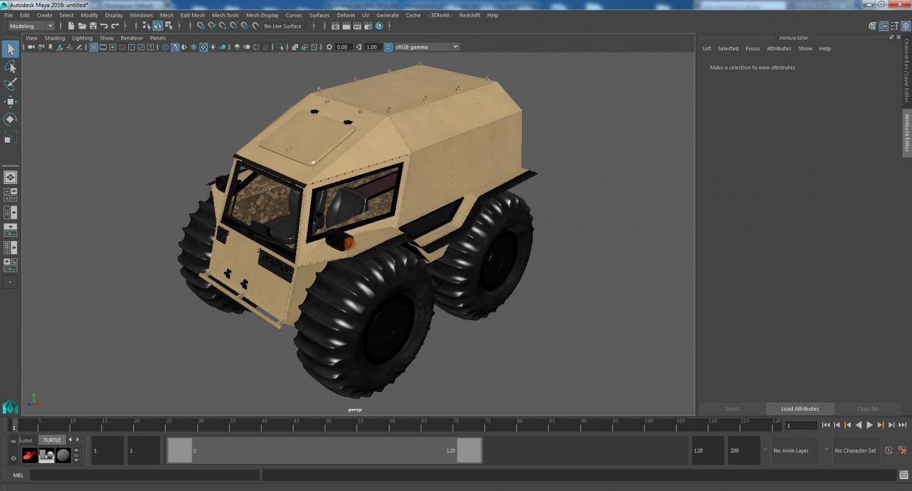 3D model Amphibious ATV Simple Interior