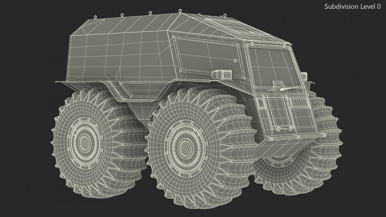 3D model Amphibious ATV Simple Interior