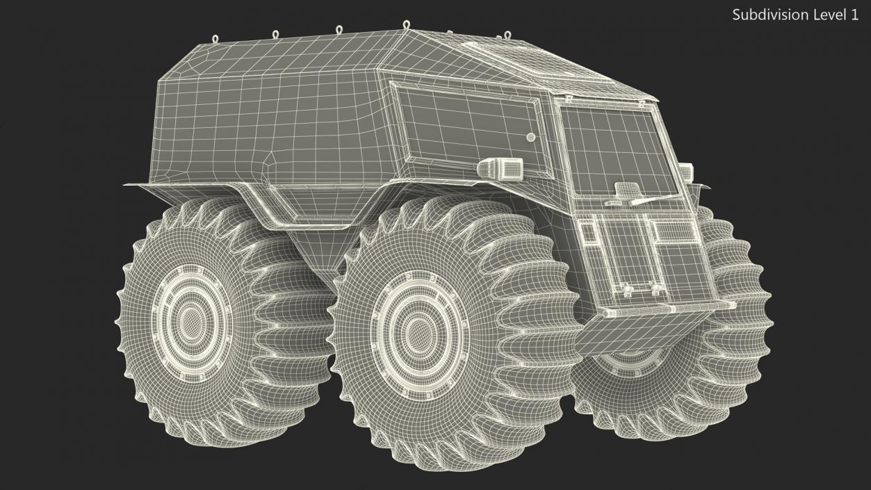 3D model Amphibious ATV Simple Interior