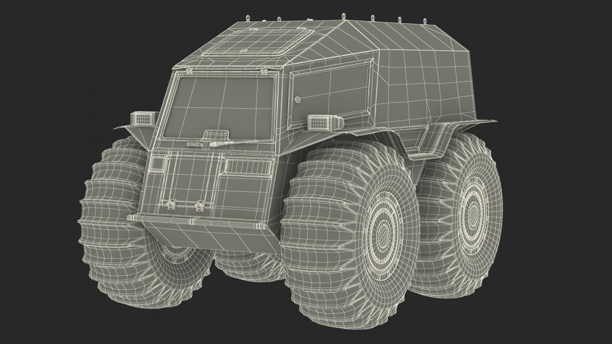 3D model Amphibious ATV Simple Interior