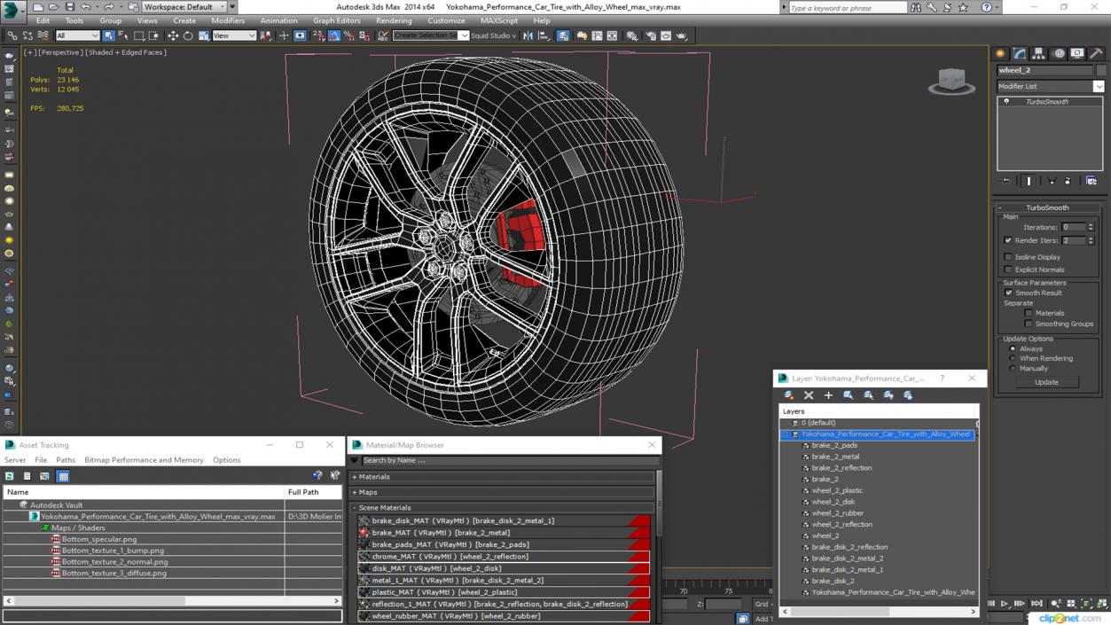 3D Yokohama Performance Car Tire with Alloy Wheel