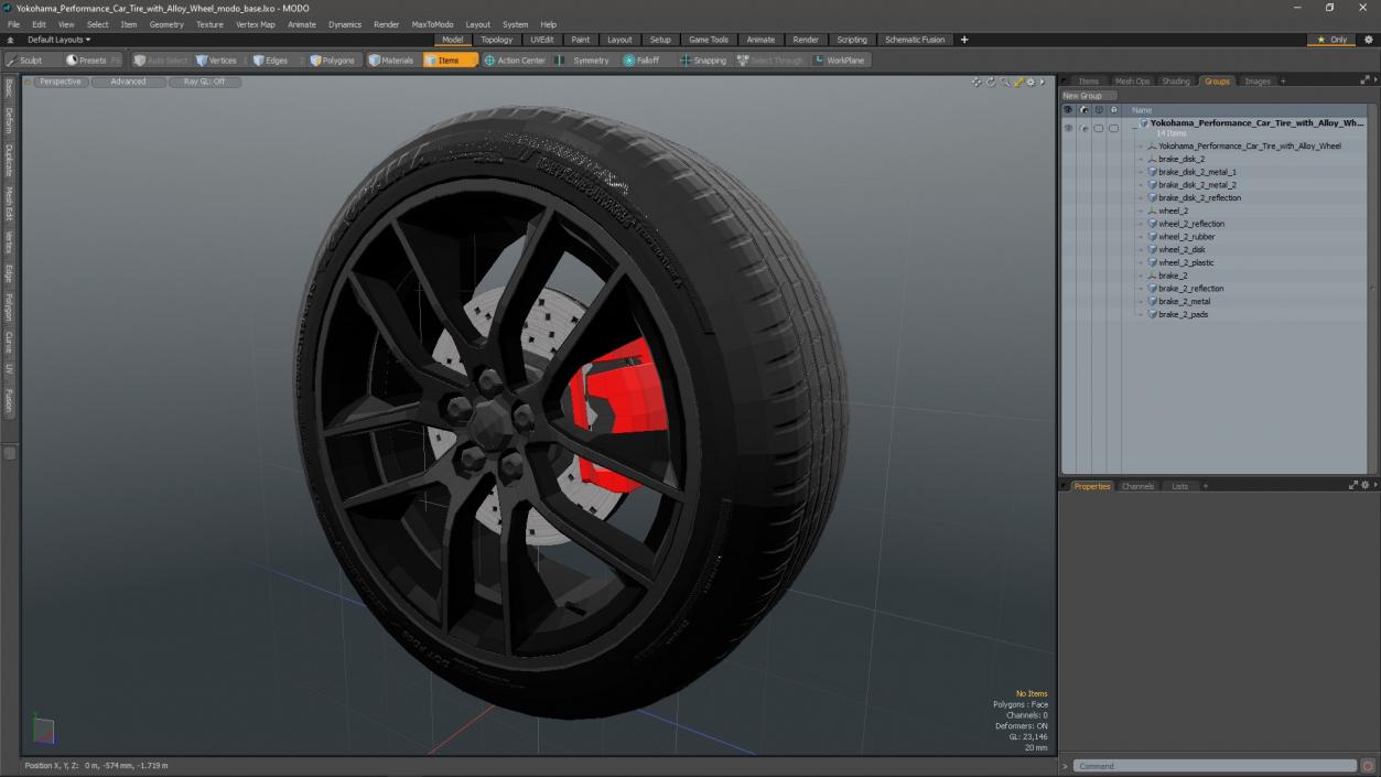 3D Yokohama Performance Car Tire with Alloy Wheel